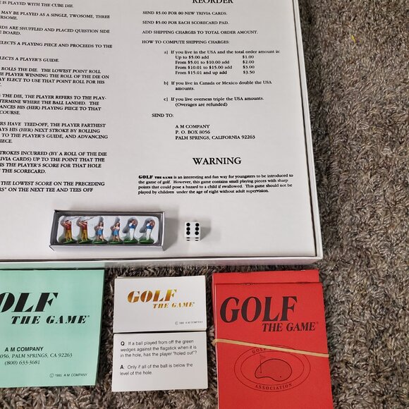 Board Game - Golf the Game by A M Company 1995 - Vintage - Complete - Picture 5 of 7